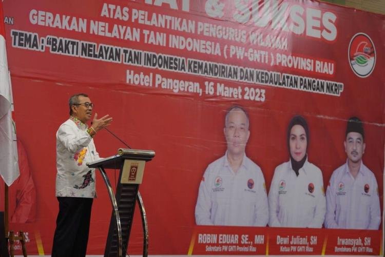 Gubri Syamsuar Hadiri Pelantikan PW Gerakan Nelayan Tani Indonesia Provinsi Riau