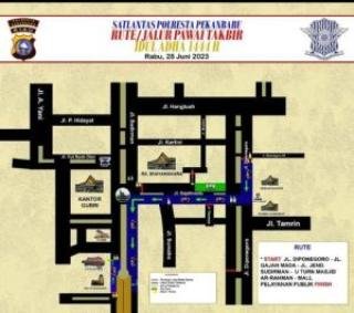 Ini Rute Takbiran Keliling Pekanbaru Malam Besok