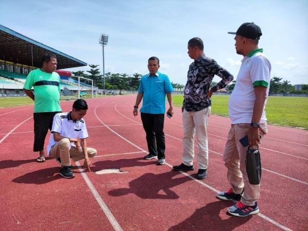Jadi Venue Cabor Atletik Porwil Sumatera XI, Wakil Ketua Koni Riau Tinjau Stadion Tuanku Tambusai