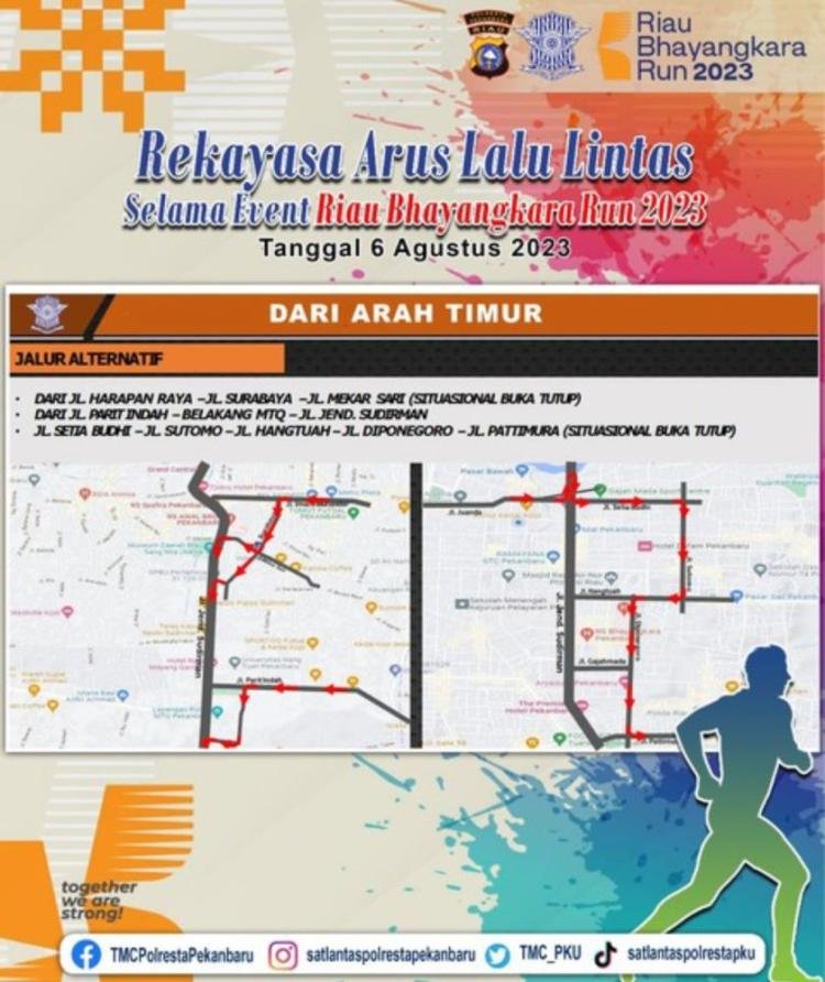 Ini Rute Pengalihan Arus Lalu Lintas saat Event Bhayangkara Run di Pekanbaru