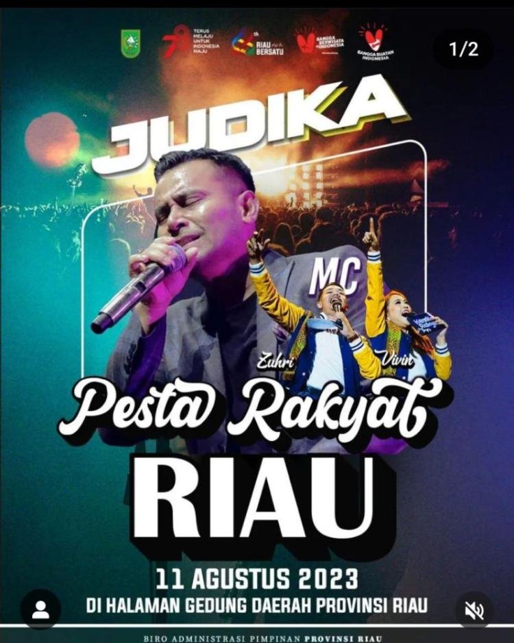 Pemprov Riau : Konser Judika Terbuka untuk Umum dan Gratis