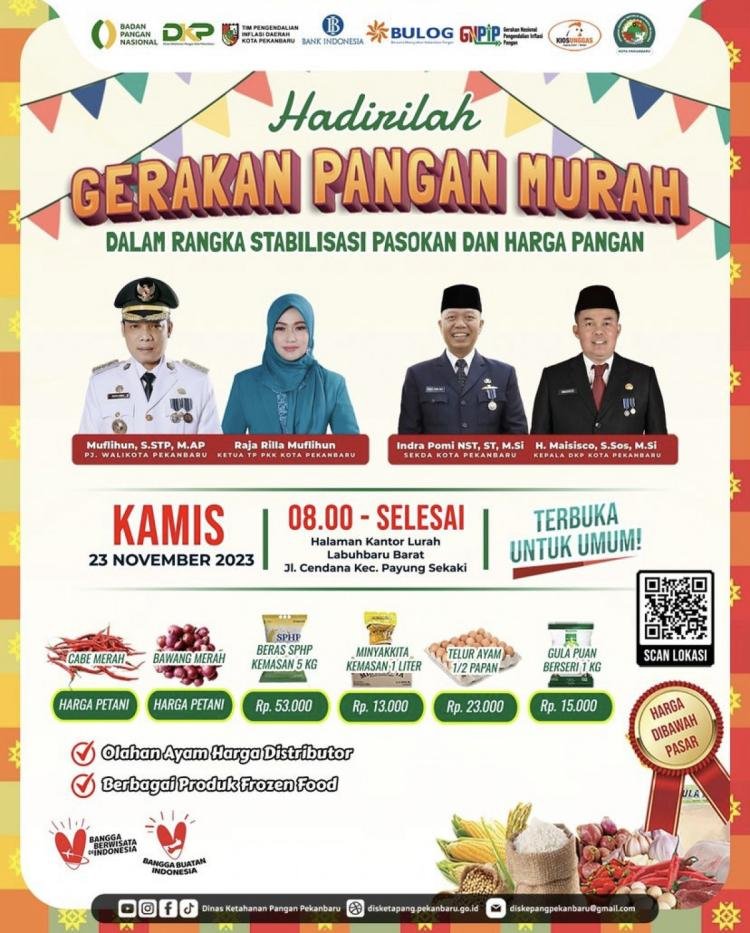 Besok DKP Pekanbaru Gelar Pasar Murah di Kantor Lurah Labu Baru Barat