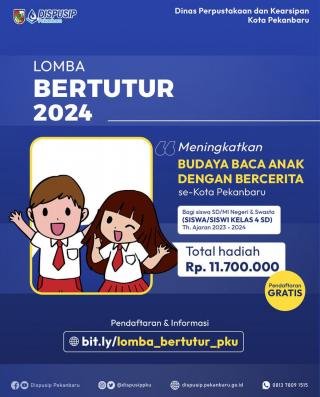 Hadiah Jutaan Rupiah, Dispusip Pekanbaru Gelar Lomba Bertutur Bagi Siswa-siswi Kelas 4 SD/MI