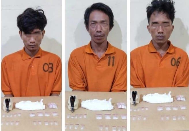 Tiga Pengedar Sabu Diamankan Polsek Seberida