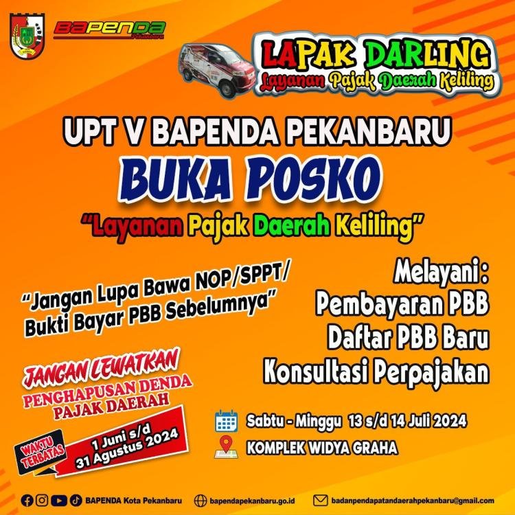 Bapenda Pekanbaru Imbau Wajib Pajak Manfaatkan Diskon Pajak 100 Persen