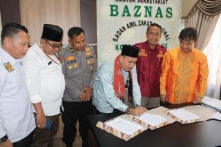 Kemenag  Baznas dan Polda Riau Lakukan Perjanjian Kerja Sama Pelatihan Diksar Satpam