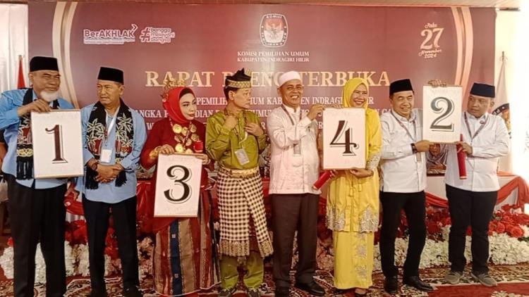 Diikuti 4 Pasangan, Berikut Nomor Urut Calon Bupati Inhil 2024