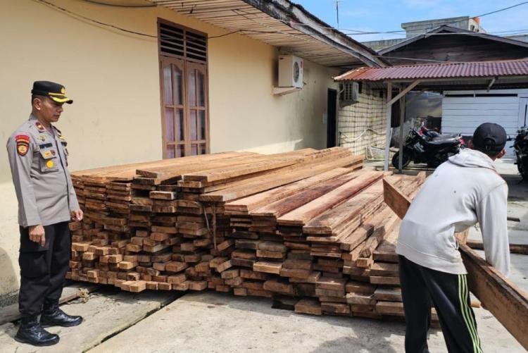 Polisi Tangkap Lima Pelaku Pembalak Liar di Desa Tamiang Bengkalis