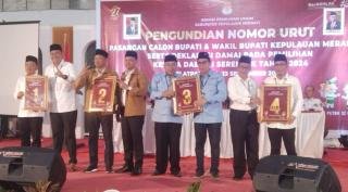 Pengundian Selesai, Berikut Nomor Urut 4 Paslon di Pilkada Kepulauan Meranti 2024