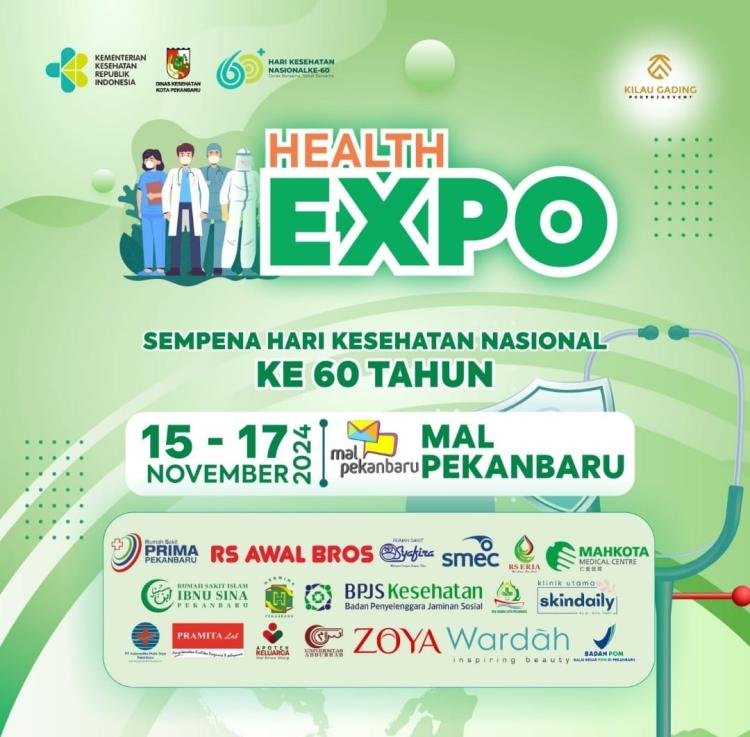 Sempena HUT ke-60 Hari Kesehatan Nasional, Diskes Pekanbaru Gelar Health Expo di MP Sudirman