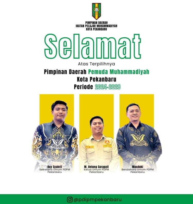 Untung Surapati Terpilih Jadi Ketua Pemuda Muhammadiyah Pekanbaru