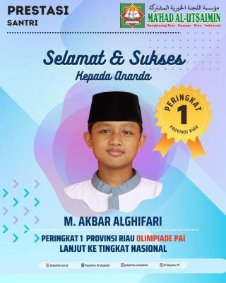 M.Akbar Alghifari Akan Wakili Riau di Ajang Olimpiade PAI Tahun 2024