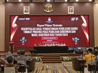 Pleno Rekapitulasi Pilkada Gubernur Riau Selesai, Ini Rincian Perolehan Suara Paslon