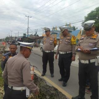 Jelang Operasi Lilin, Dit Lantas Polda Riau Tinjau Jalan Rusak di Inhil