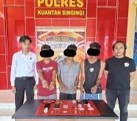 Tiga Tersangka Shabu Berhasil Diamankan Tim Mata Elang Satnarkoba Polres Kuansing