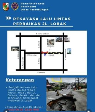 Mulai Hari Ini, Dishub Lakukan Rekayasa Lalu Lintas di Jalan Lobak, Berlakukan Satu Arah