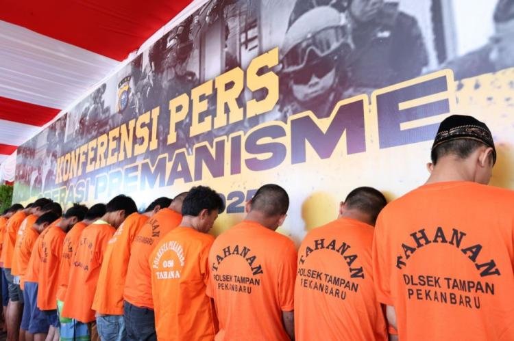 169 Preman Jalanan Diciduk Polda Riau dalam Operasi Pekat
