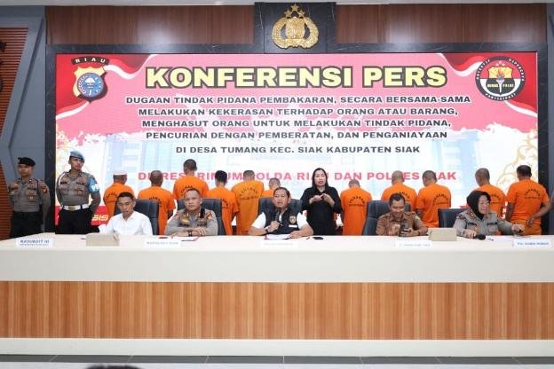 Polda Riau Tetapkan 13 Tersangka Pengrusakan PT SSL, Kerugian Capai Rp15 Miliar