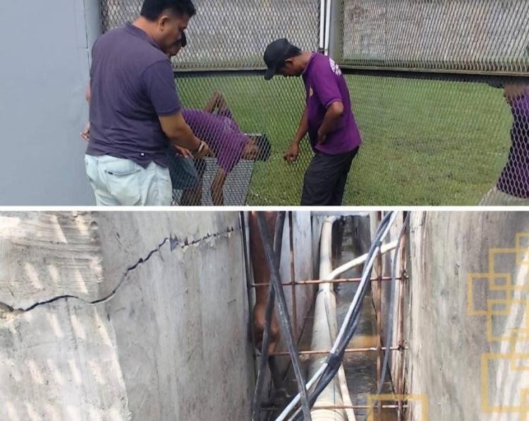 Jaga Lingkungan, Lapas Narkotika Rumbai Lakukan Perbaikan Saluran Pembuangan Air 