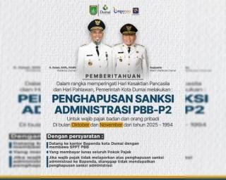 Pemko Dumai Berikan Kesempatan Bayar Pajak PBB-P2 Tanpa Denda
