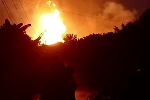 Update: Ledakan Pipa Gas PT TGI di Inhil 10 Orang Terluka