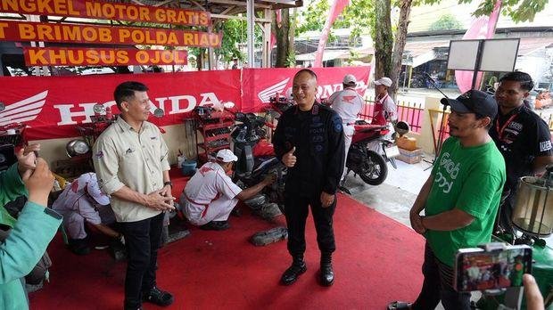 Kapolda Riau Resmikan Bengkel Gratis untuk Ojol di Mako Brimob Pekanbaru